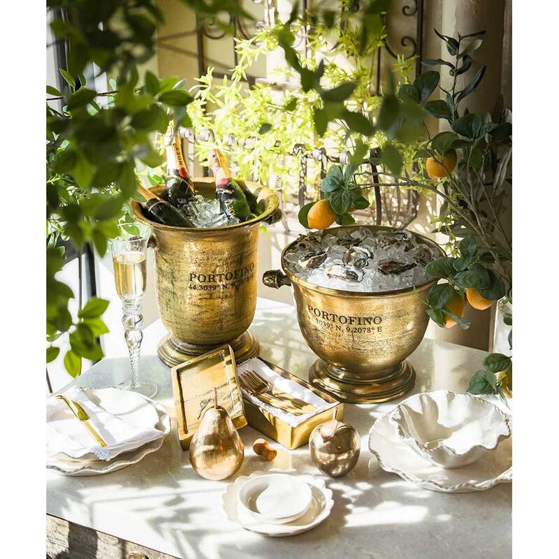 French Country Portofino Gold Champagne Bucket Tall image number 1